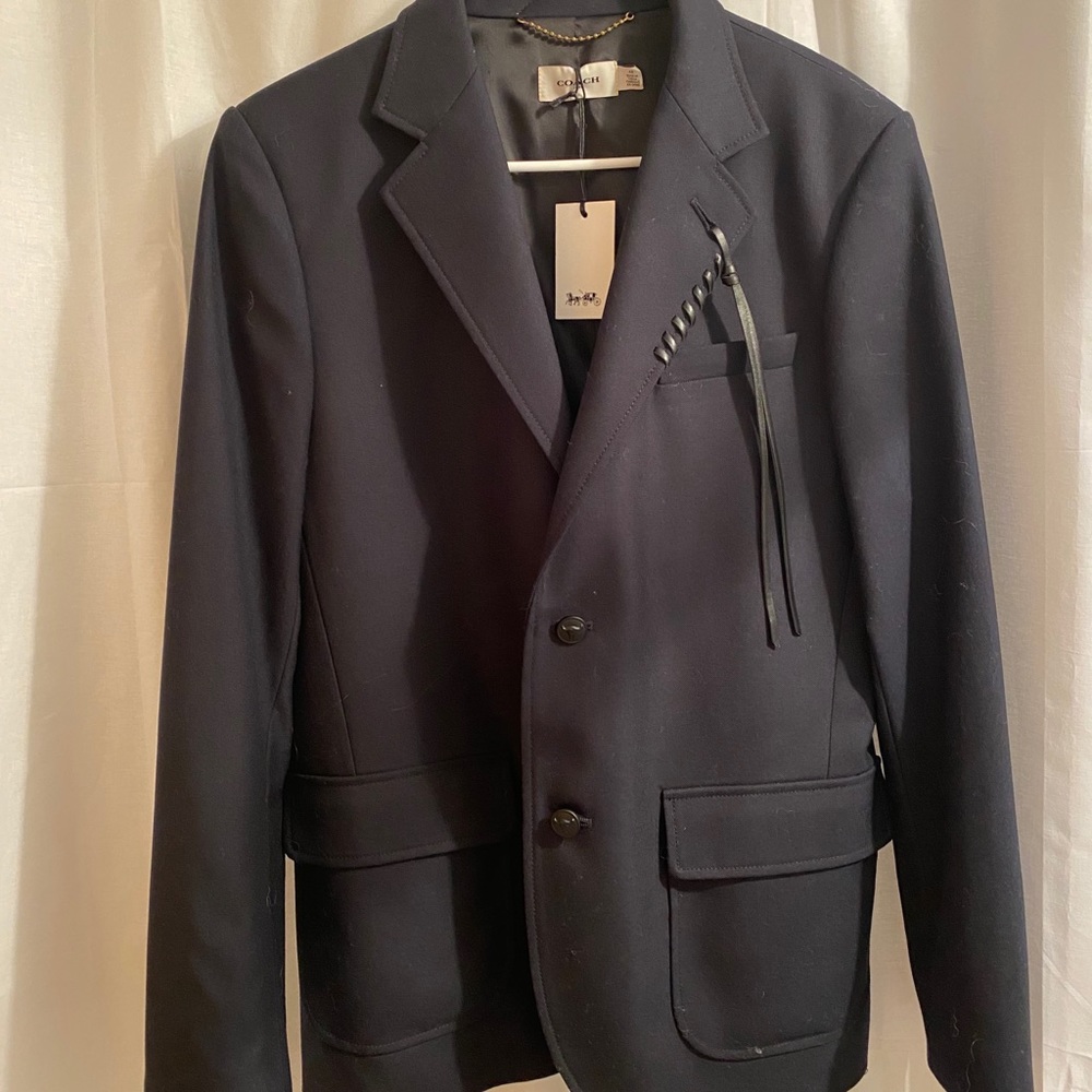 Coach 1941 blazer with leather trim